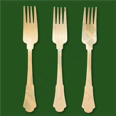 Fourche en bois jetable naturelle